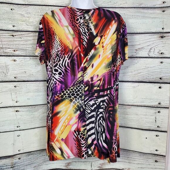 Soft Works Multicolor Sheer Cardigan & Black Tank Top Set, M - Picture 4 of 6